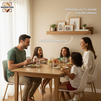 Repisa Flotante Madera Natural: Diseño Minimalista Multiambiente